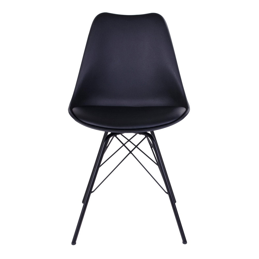 OSLO DINING CHAIR PU ZWART | ZWARTE POTEN (SET VAN 2)