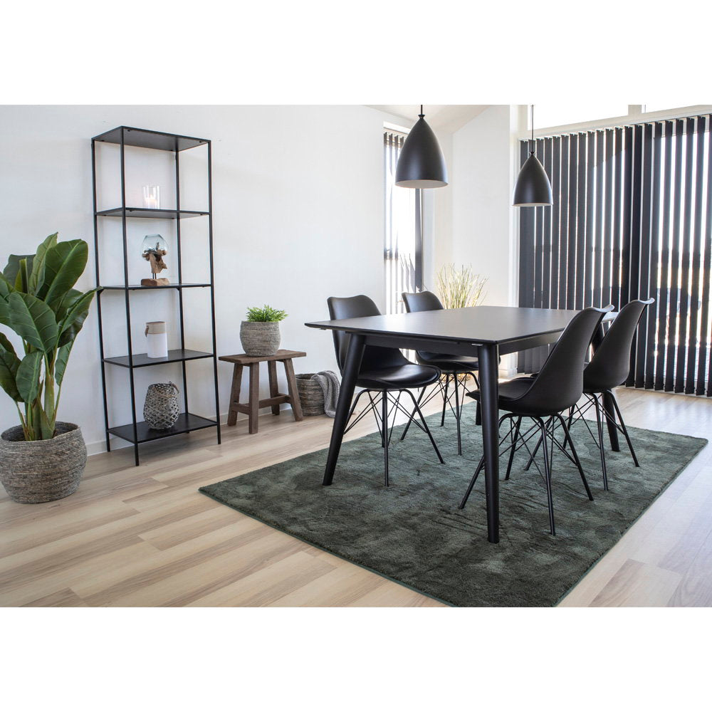 OSLO DINING CHAIR PU SCHWARZ | SCHWARZE BEINE (2ER-SET)