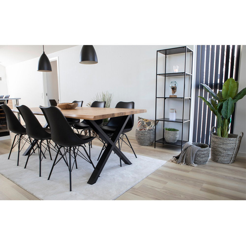 OSLO DINING CHAIR PU SCHWARZ | SCHWARZE BEINE (2ER-SET)