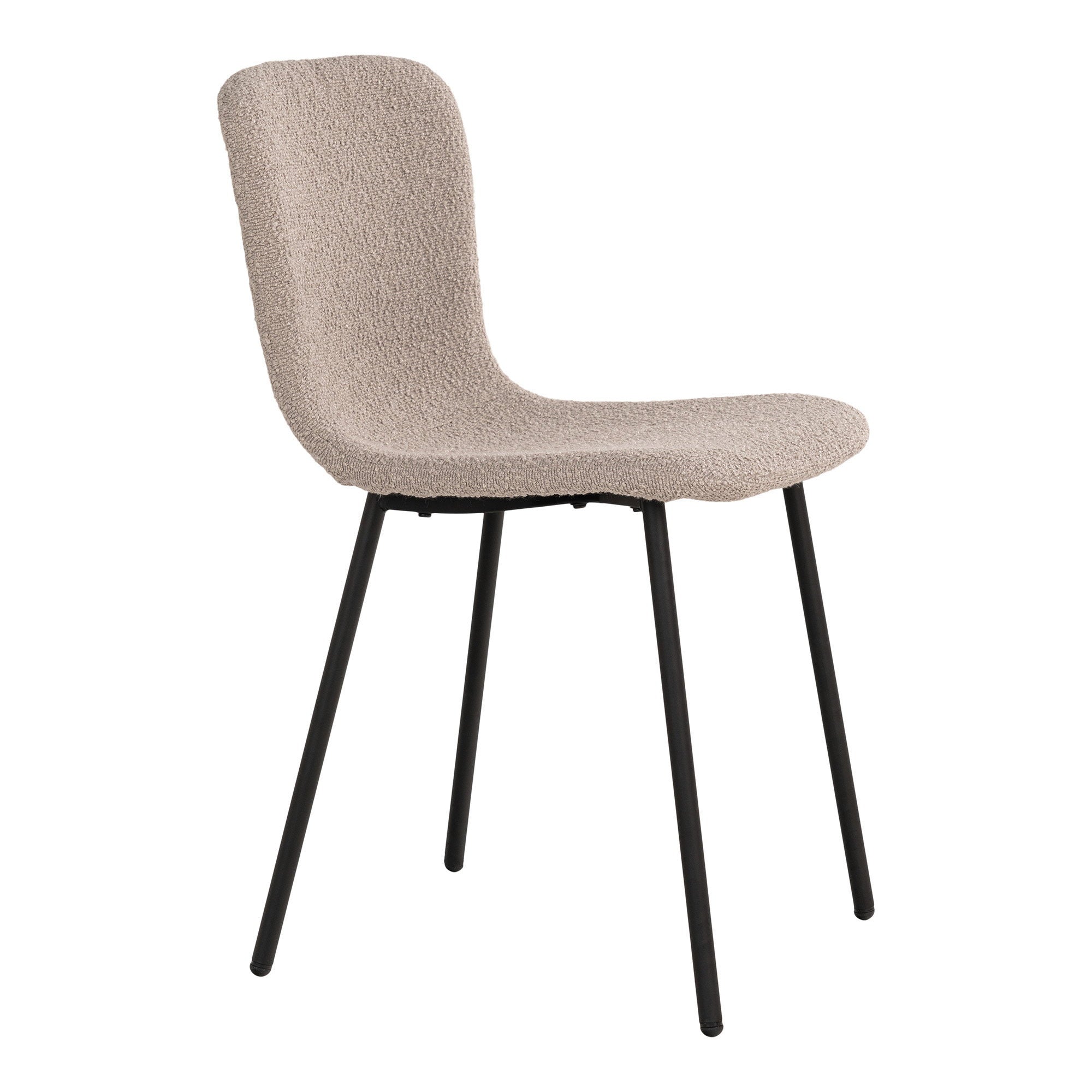 HALDEN ESSZIMMERSTUHL BOUCLÉ BEIGE | SCHWARZE BEINE (2ER-SET)