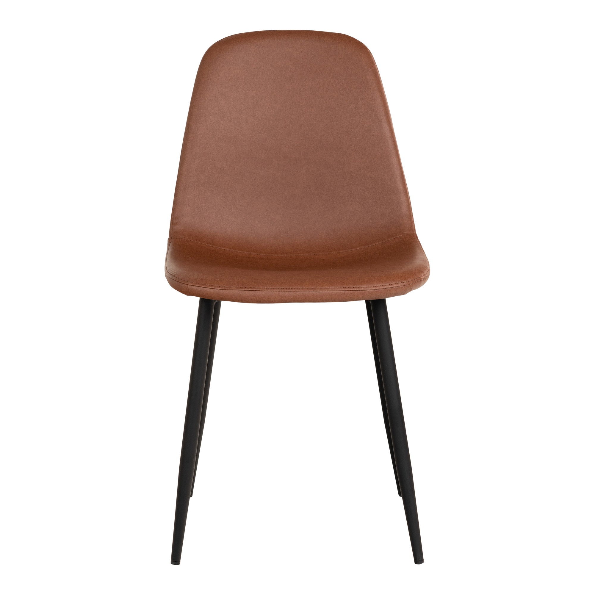 Stockholm Esszimmerstuhl - Esszimmerstuhl, PU-Leder, Vintage-Hellbraun, schwarze Beine HN1224 (2er-Set)