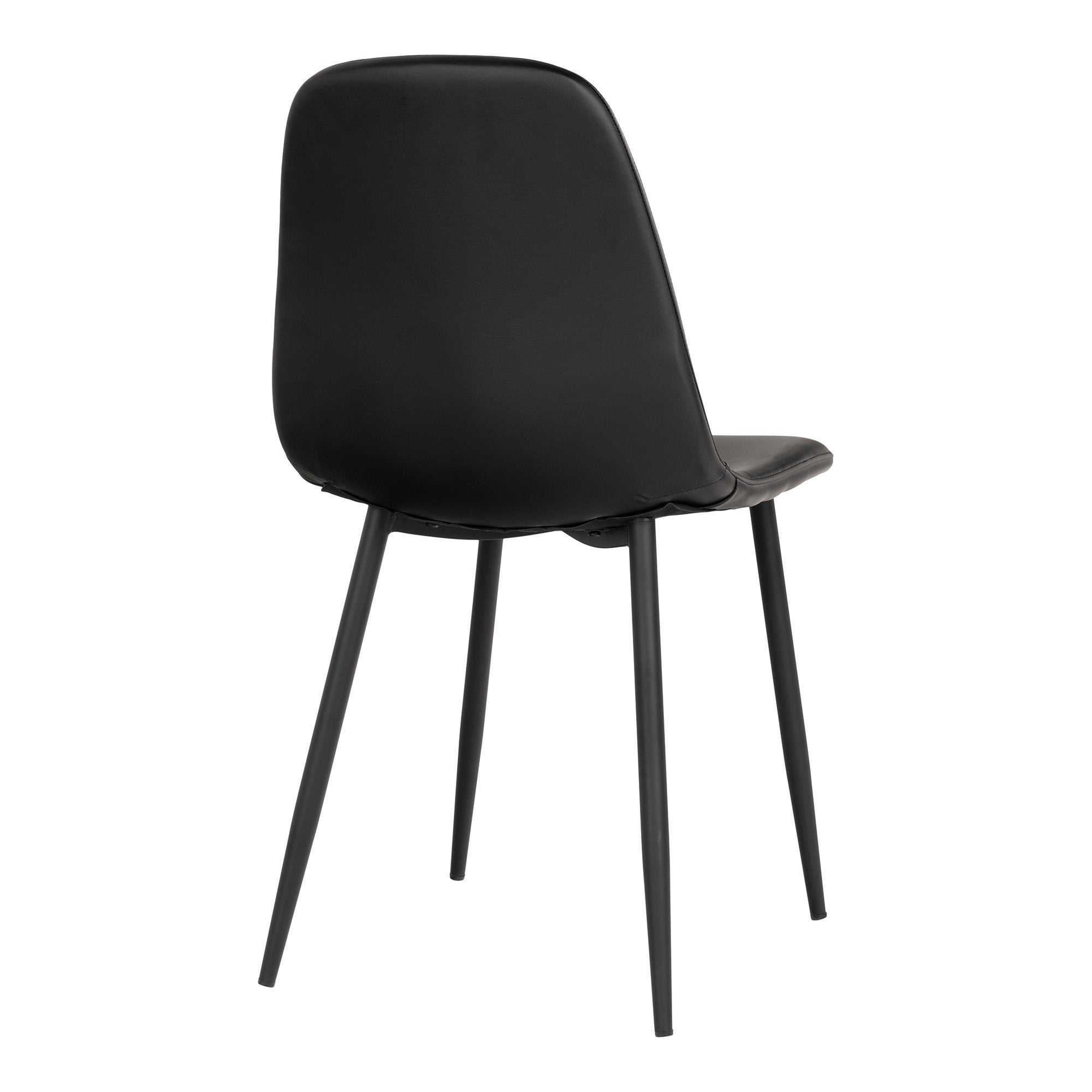 STOCKHOLM ESSZIMMERSTUHL PU-LEDER SCHWARZ | SCHWARZE BEINE (2ER-SET)
