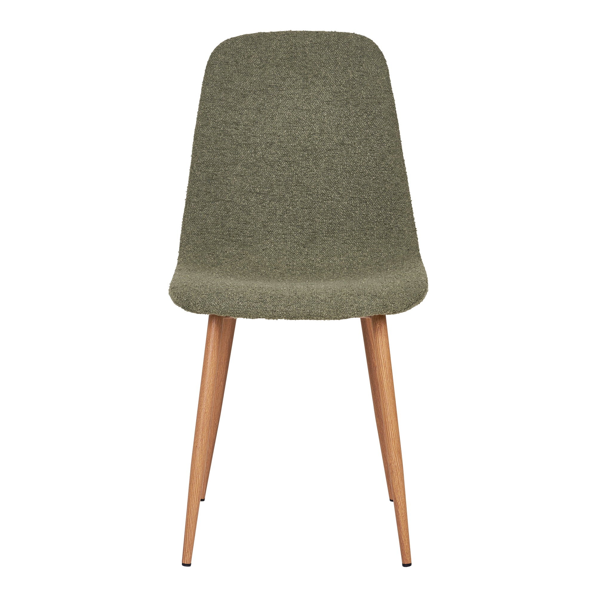 STOCKHOLM ESSZIMMERSTUHL BOUCLÉ DUNKELGRÜN | HOLZOPTIK BEINE (2ER-SET)
