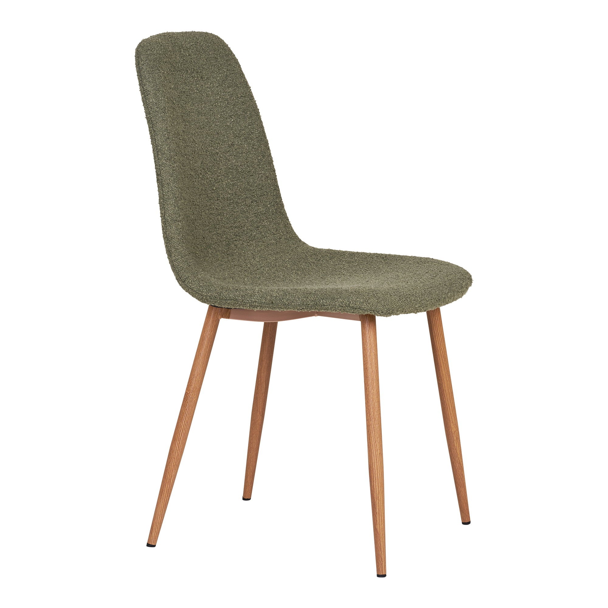 STOCKHOLM ESSZIMMERSTUHL BOUCLÉ DUNKELGRÜN | HOLZOPTIK BEINE (2ER-SET)