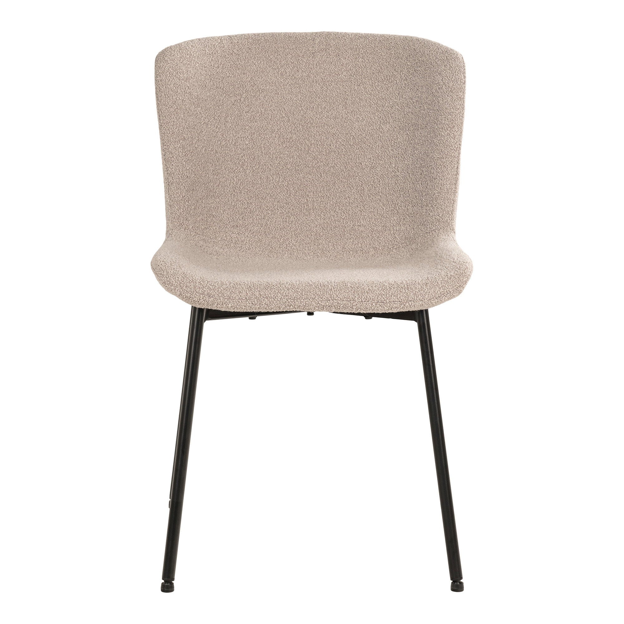 Maceda Esszimmerstuhl – Esszimmerstuhl, Bouclé, Beige, schwarze Beine HN1239 (2er-Set)