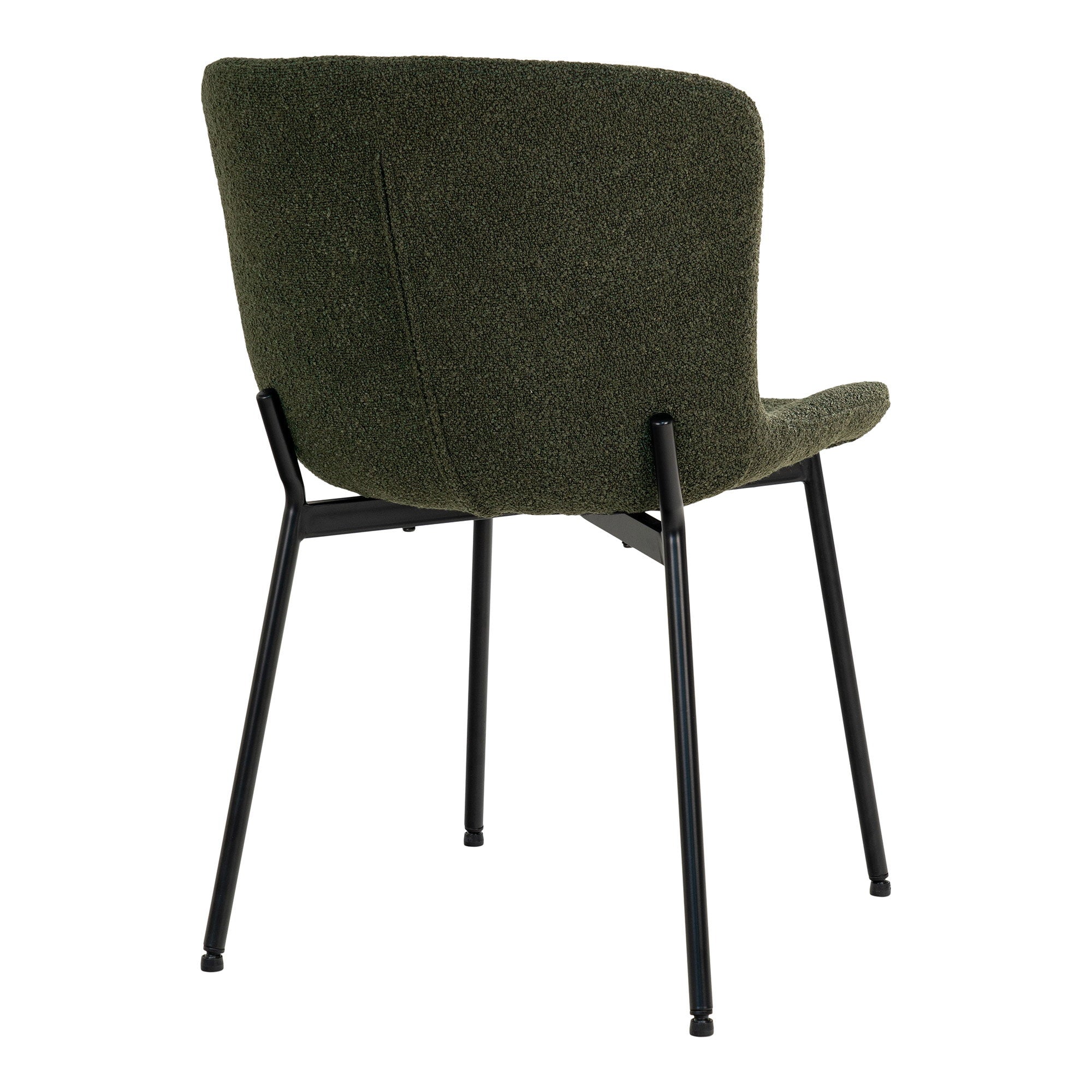 MACEDA ESSELSTUHL BOUCLÉ DUNKELGRÜN | SCHWARZE BEINE (2ER-SET)