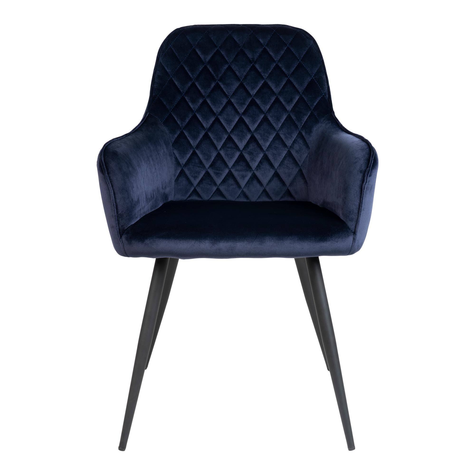 HARBO DINING CHAIR SAMT BLAU | SCHWARZE BEINE (2ER-SET)