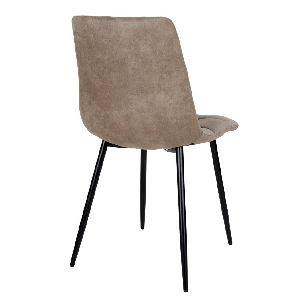 MIDDELFART DINING CHAIR MICROFIBER LICHTBRUIN | ZWARTE POTEN (SET VAN 2)