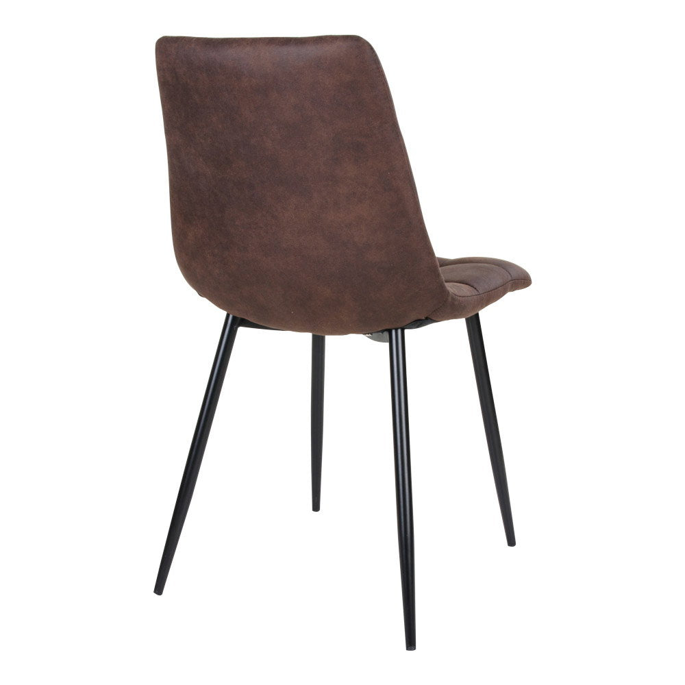 MIDDELFART ESSELSTUHL MIKROFASER DUNKELBRAUN | SCHWARZE BEINE (2ER-SET)