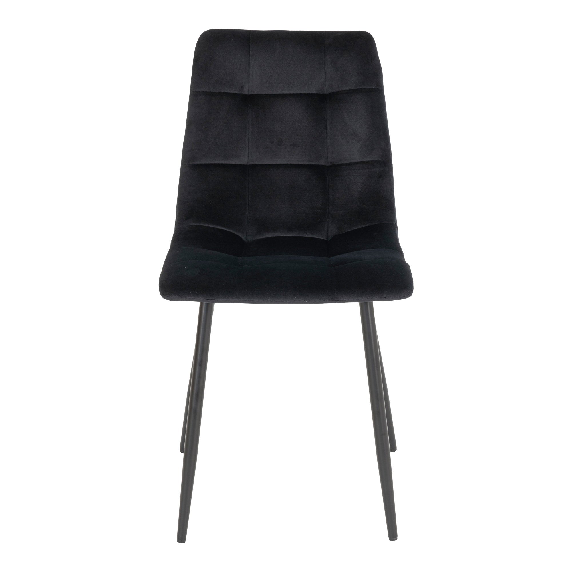 Middelfart Dining Chair - Esszimmerstuhl, Samt, schwarz, schwarze Beine HN1207 (2er-Set)