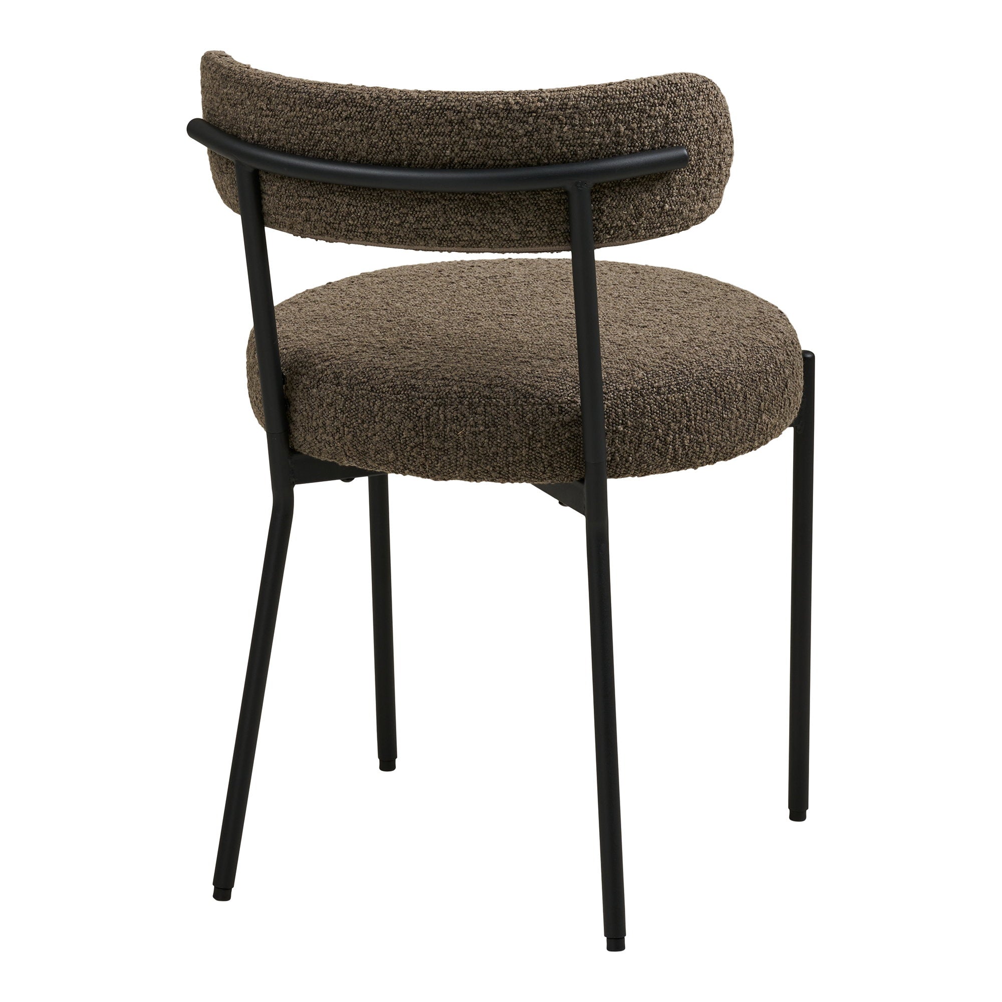 BADALONA ESSZIMMERSTUHL BOUCLÉ BRAUN | SCHWARZE BEINE (2ER-SET)