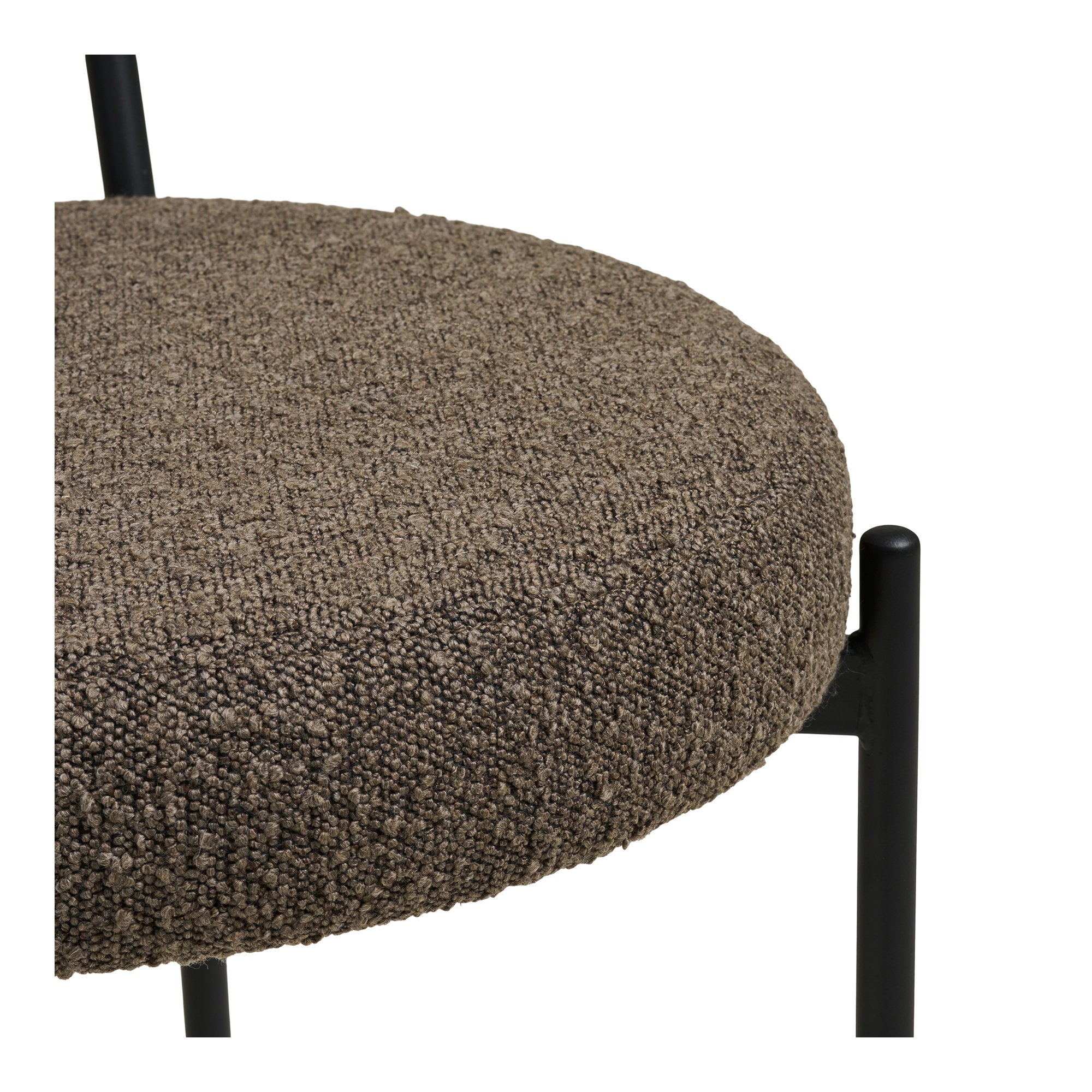 BADALONA ESSZIMMERSTUHL BOUCLÉ BRAUN | SCHWARZE BEINE (2ER-SET)