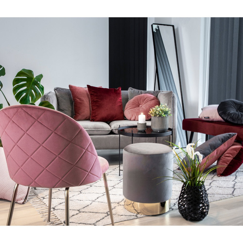 GENEVE DINING CHAIR VELVET ROZE | MESSING LOOK POTEN (SET VAN 2)