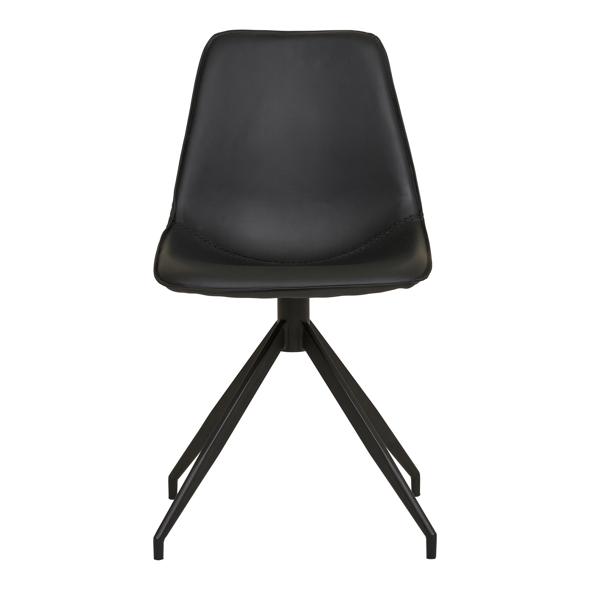MONACO DINING CHAIR DREHBAR PU SCHWARZ | SCHWARZE BEINE (2ER-SET)