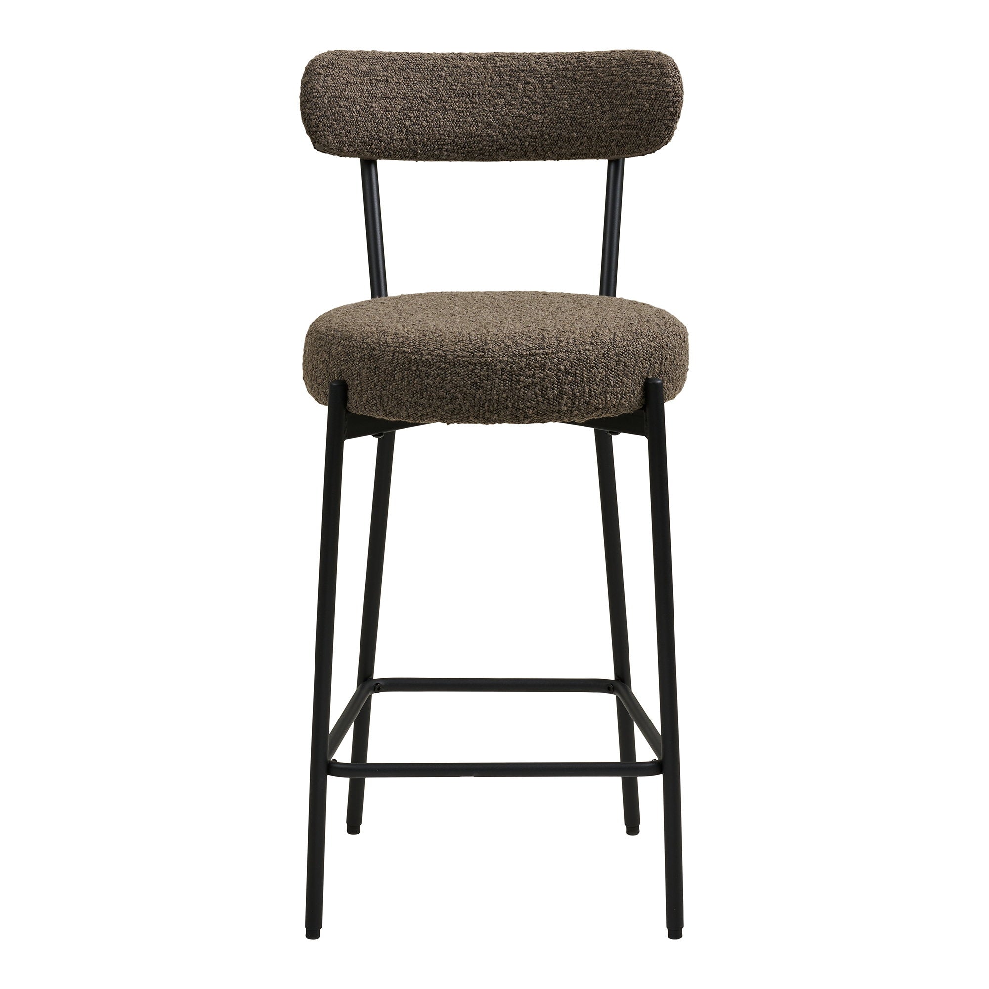 Badalona Counter Chair - Counter chair, bouclé, brown, black legs HN1064