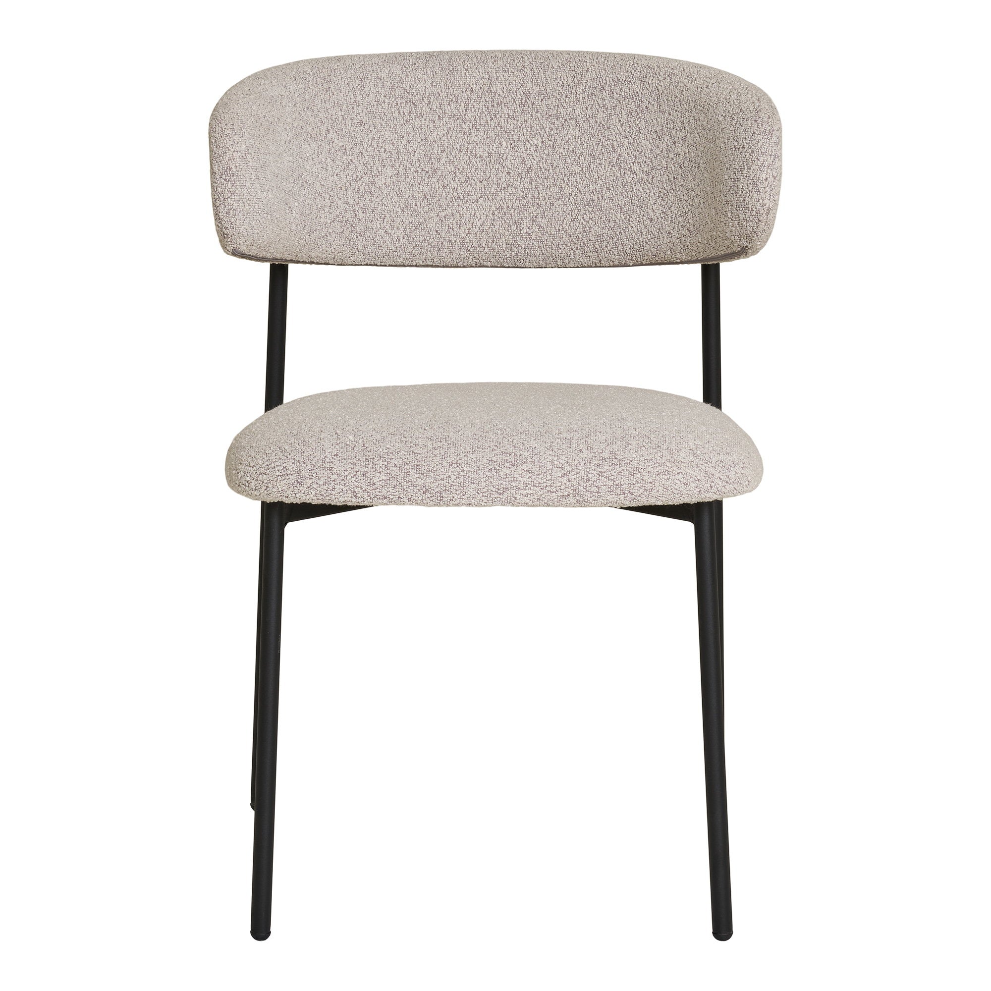 Mira Dining Chair - Dining Chair, bouclé, sand, black legs HN1267 (set of 2)