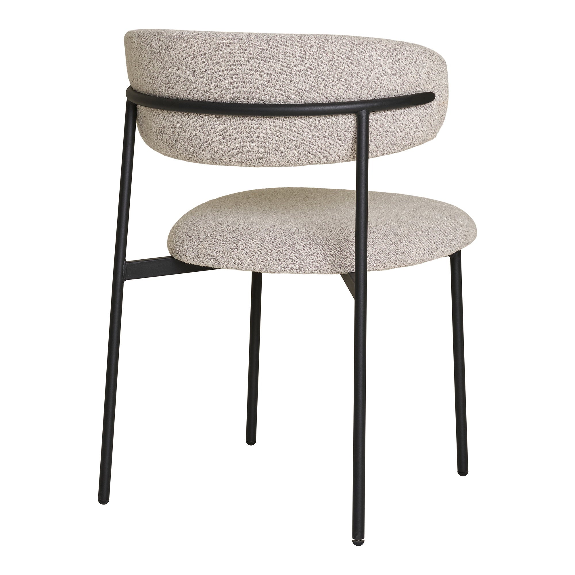 Mira Dining Chair - Dining Chair, bouclé, sand, black legs HN1267 (set of 2)