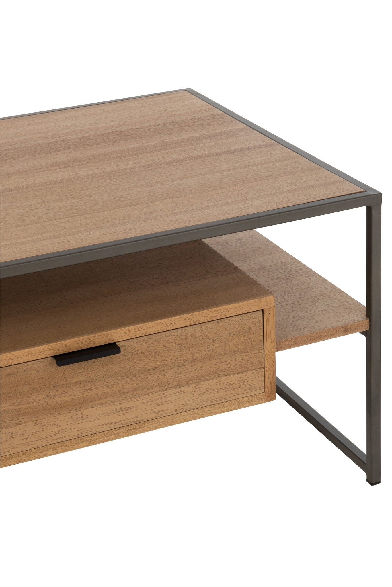 Tv Table 1 Drawer Wood/Metal Natural