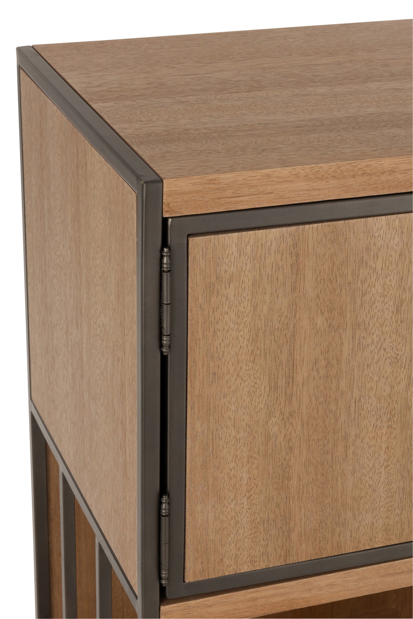 Closet Different Compartments Wood/Metal Natural