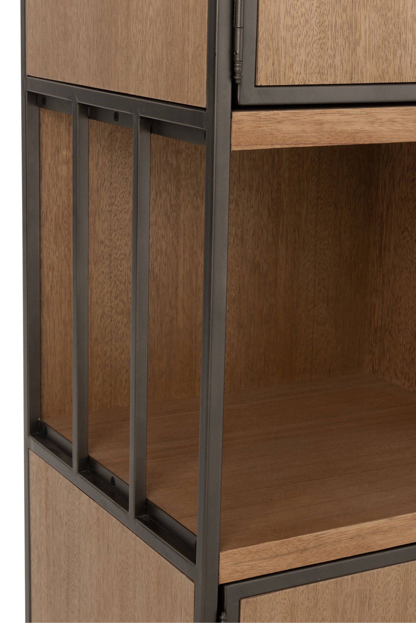Closet Different Compartments Wood/Metal Natural