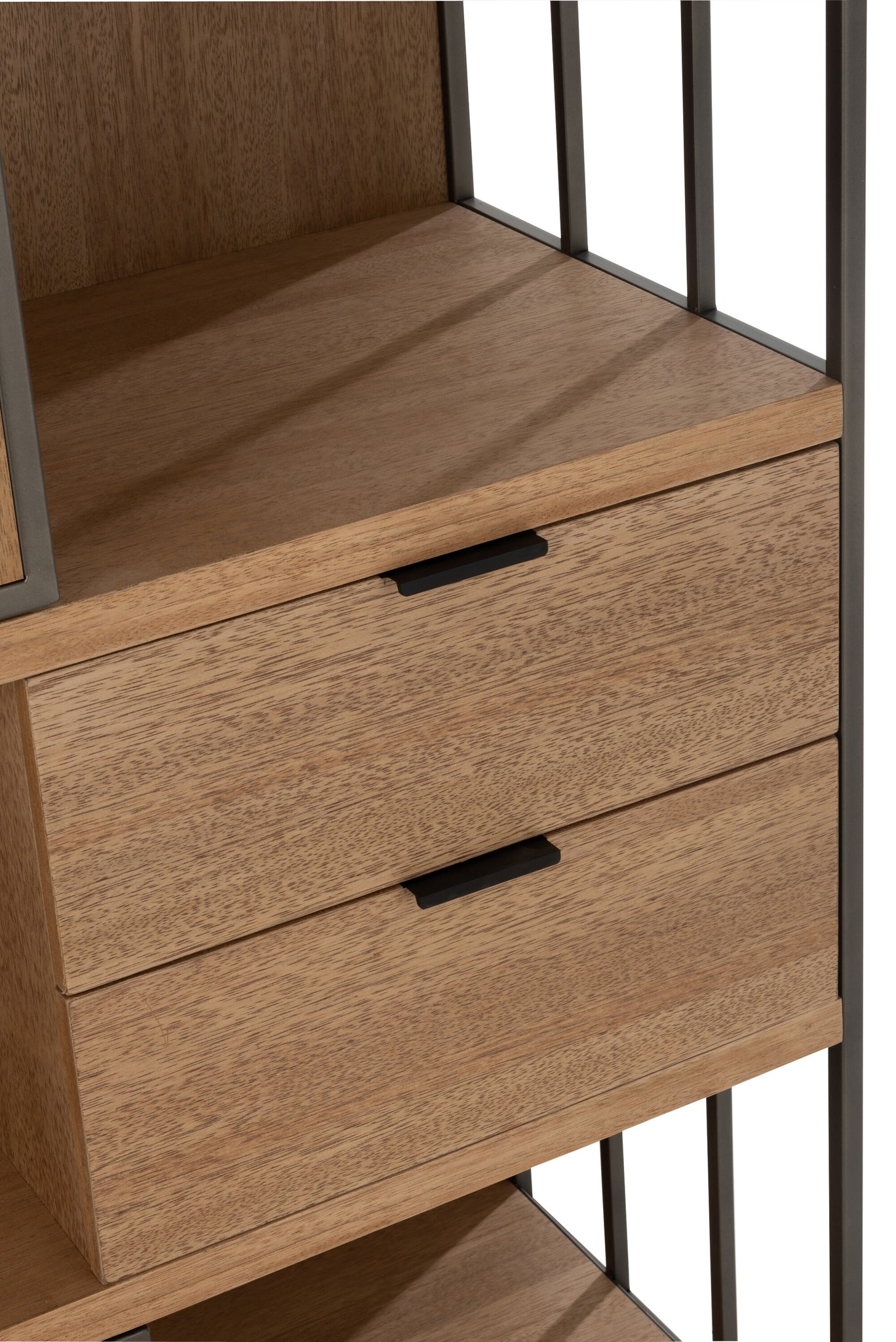 Closet Different Compartments Wood/Metal Natural