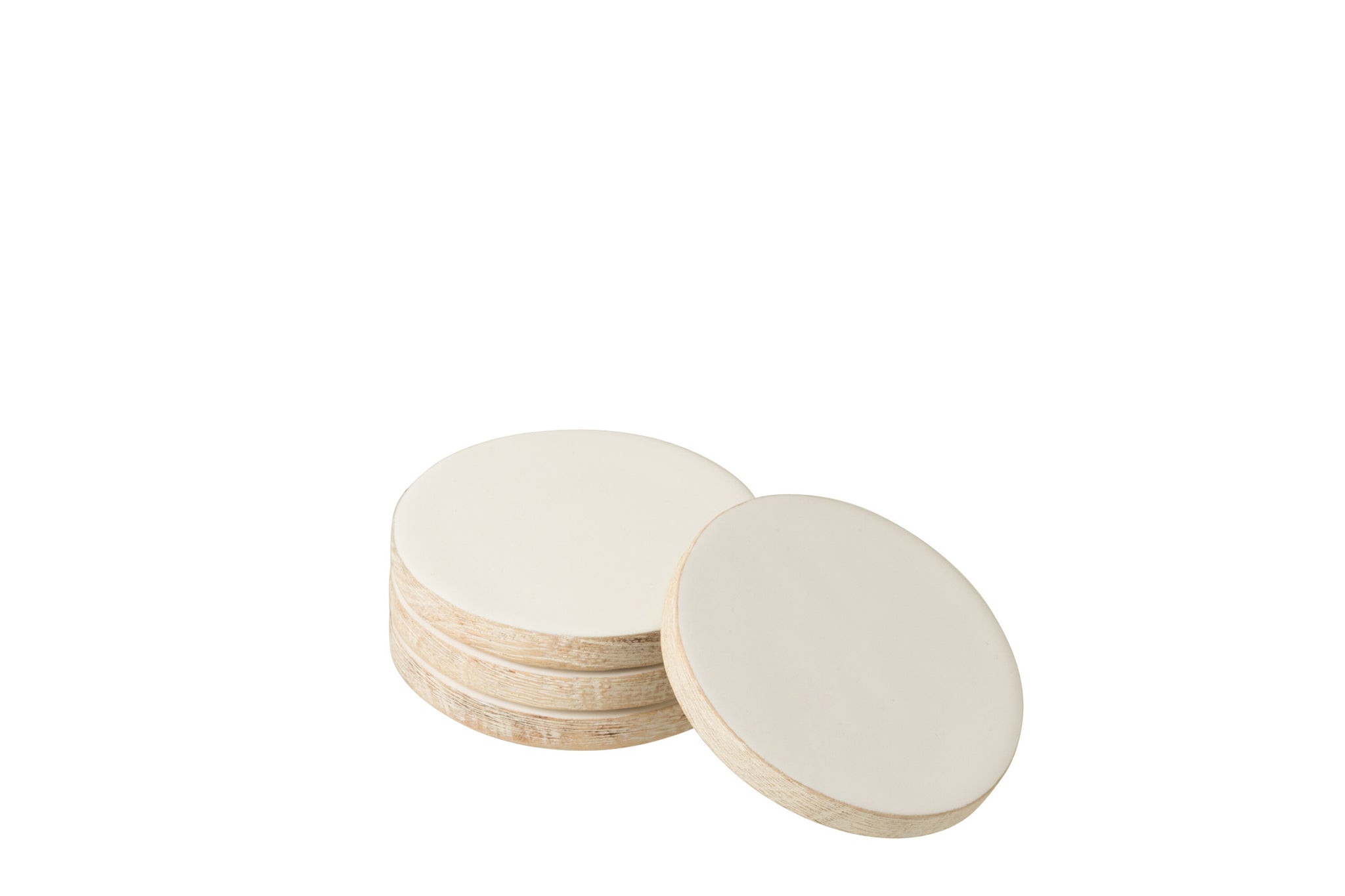 Set Of 4 Coaster Mango Whitewash White