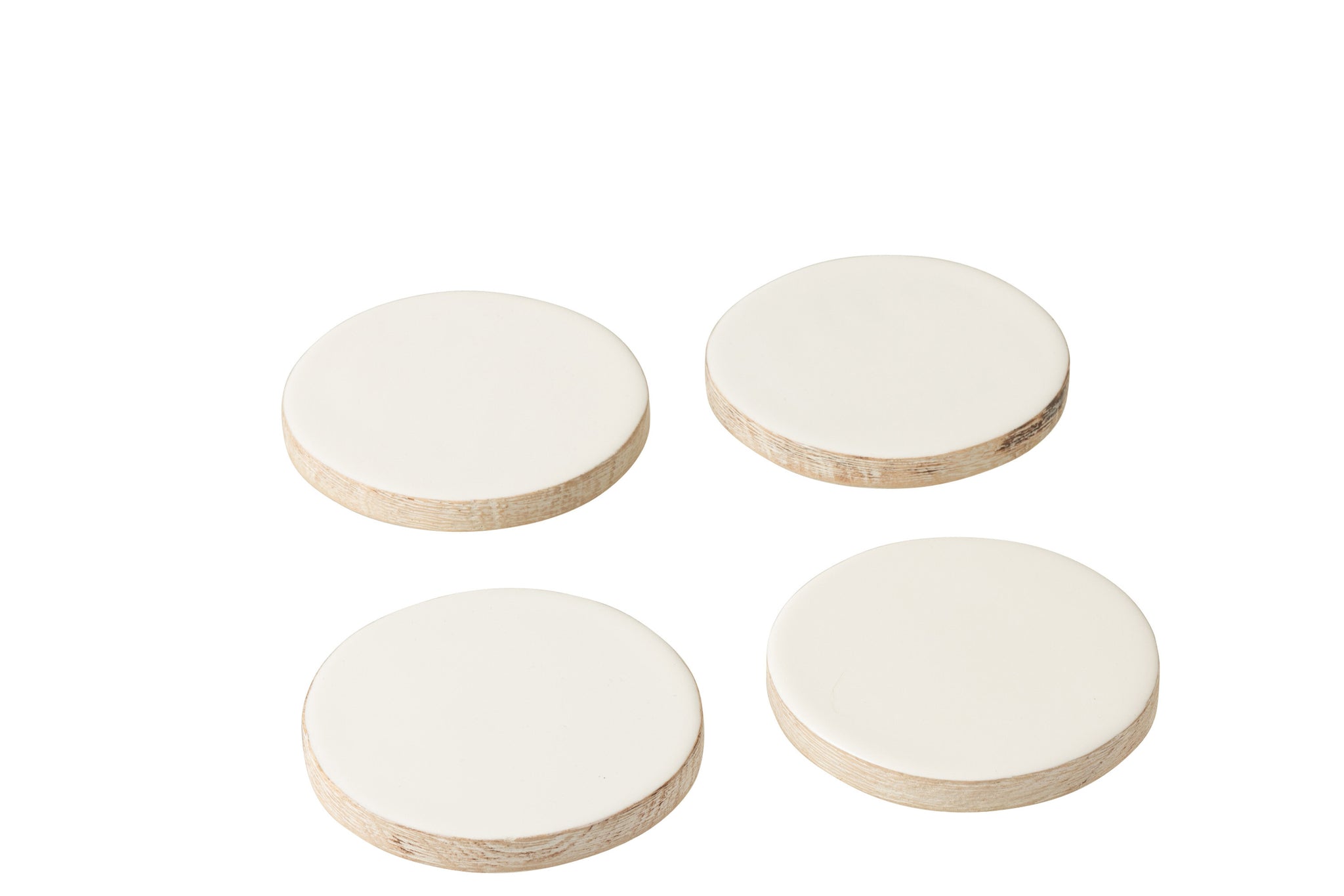 Set Of 4 Coaster Mango Whitewash White