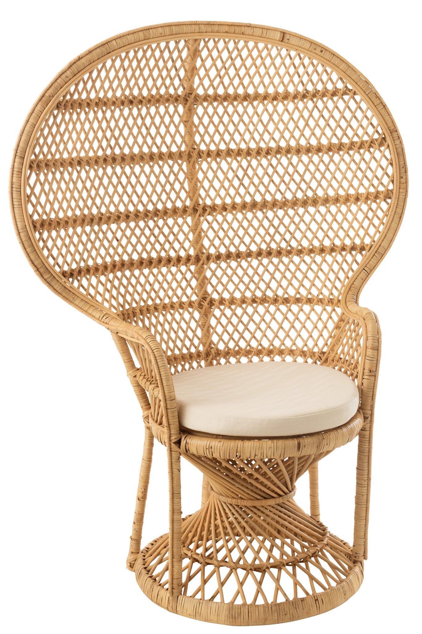 Chair Peacock With Cushion Rattan Natural