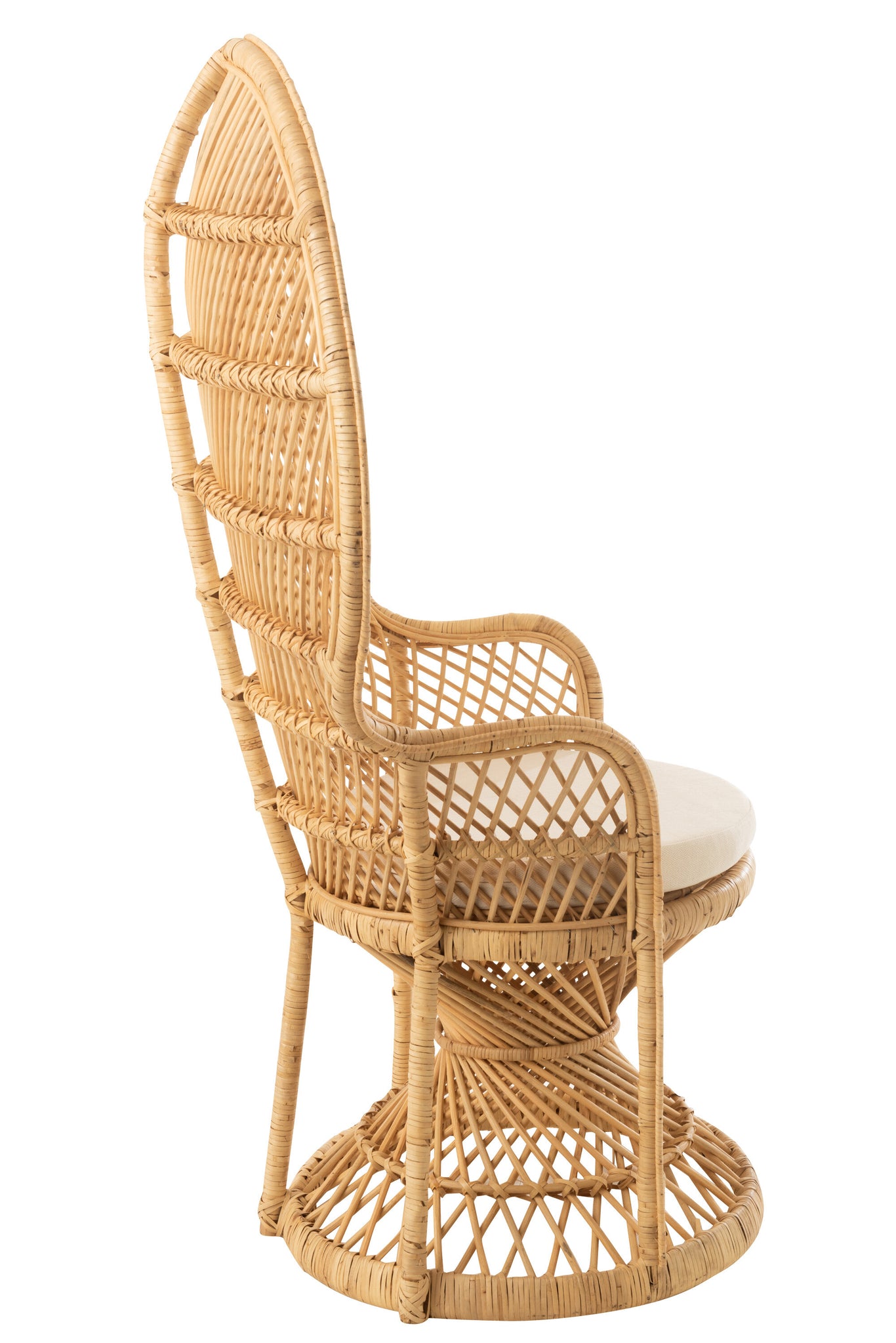 Chair Peacock With Cushion Rattan Natural