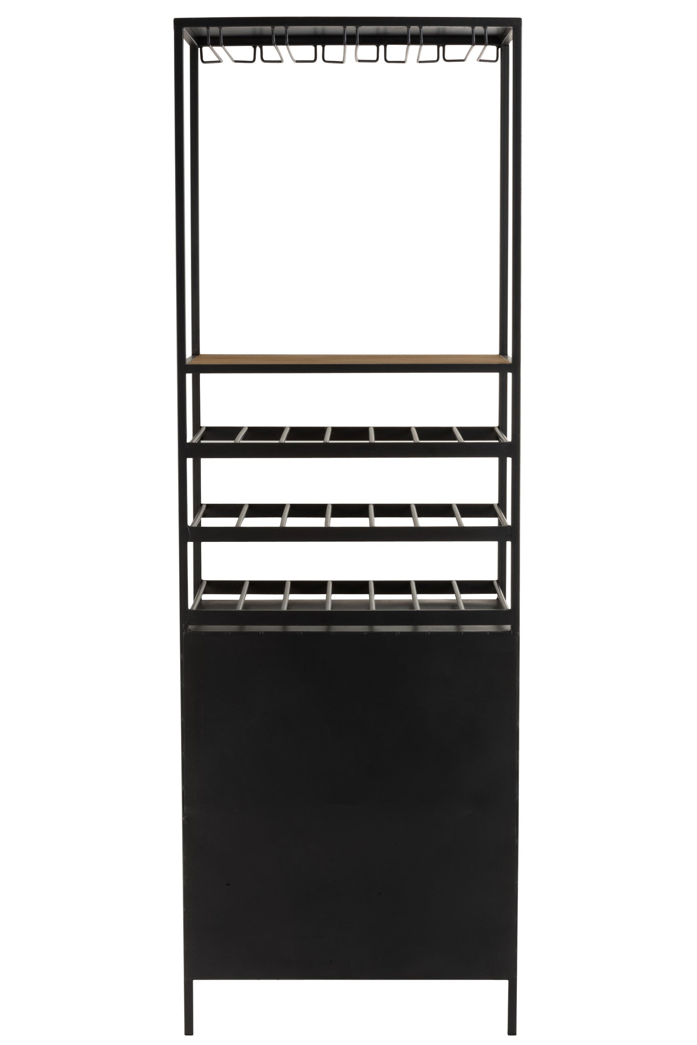 Cabinet For Wine Bottles+Glasses Metal/Wood Natural