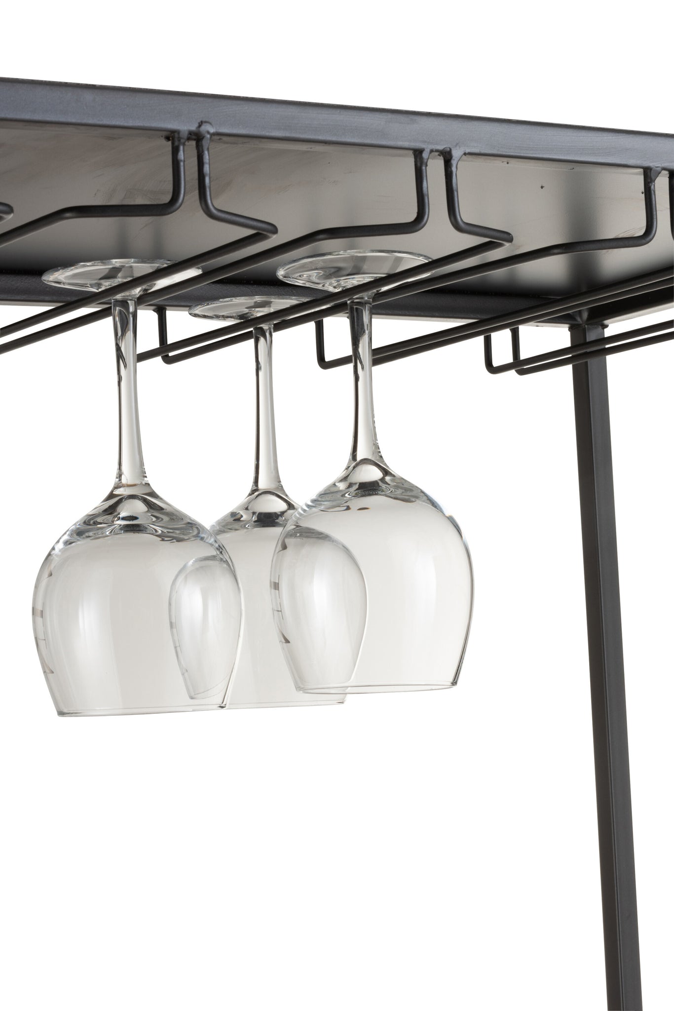 Cabinet For Wine Bottles+Glasses Metal/Wood Natural