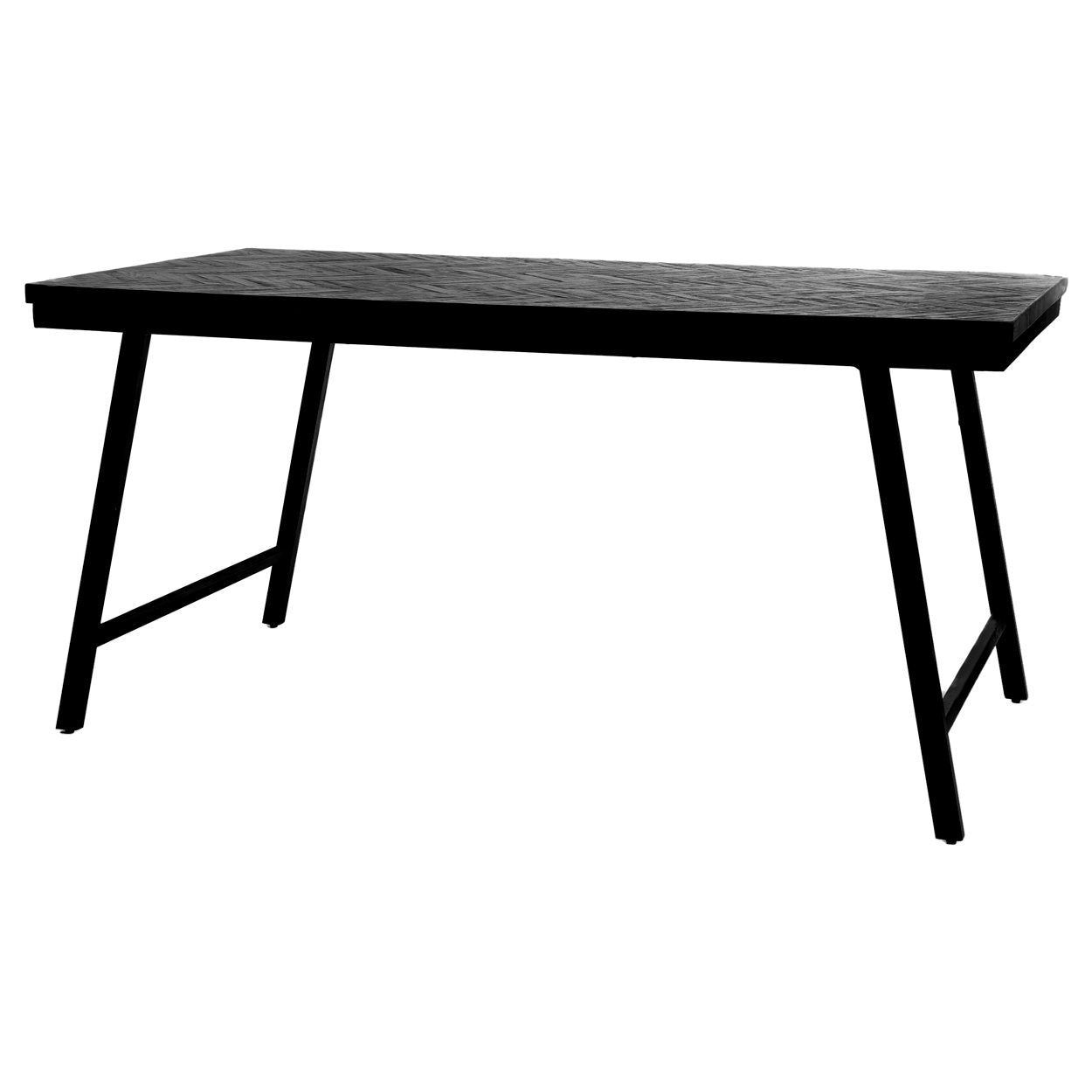 Der Fischgräten-Markttisch – Schwarz – 160 cm