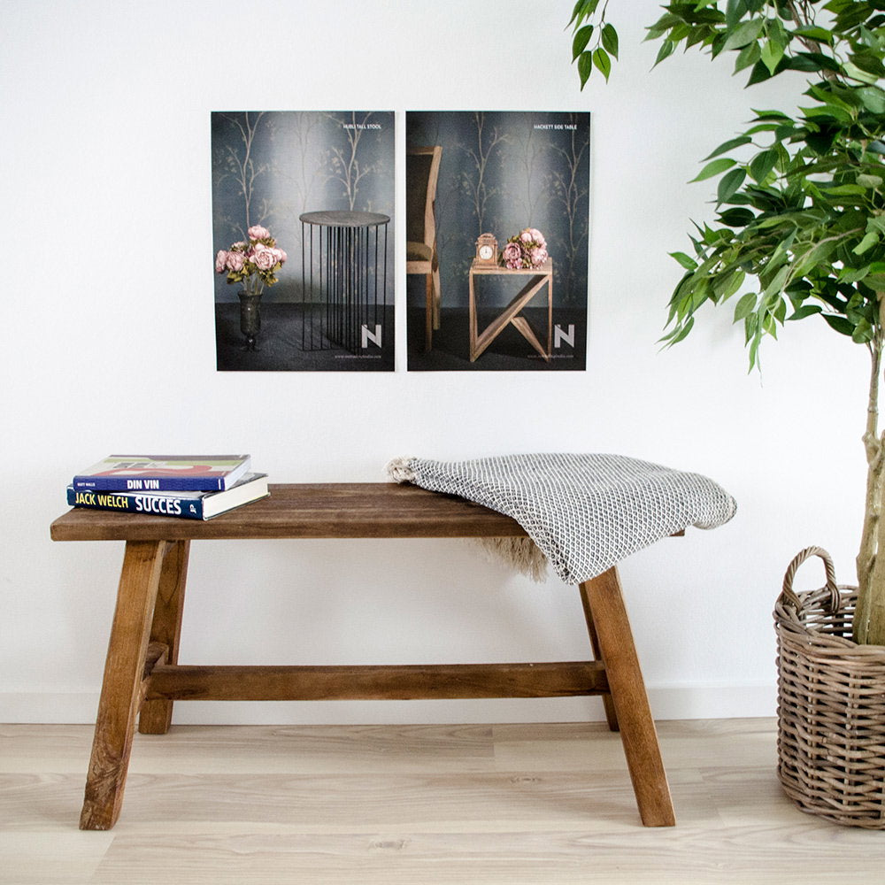 Barcelona Bench - Bank, Teak, Natur 90x25x45 cm