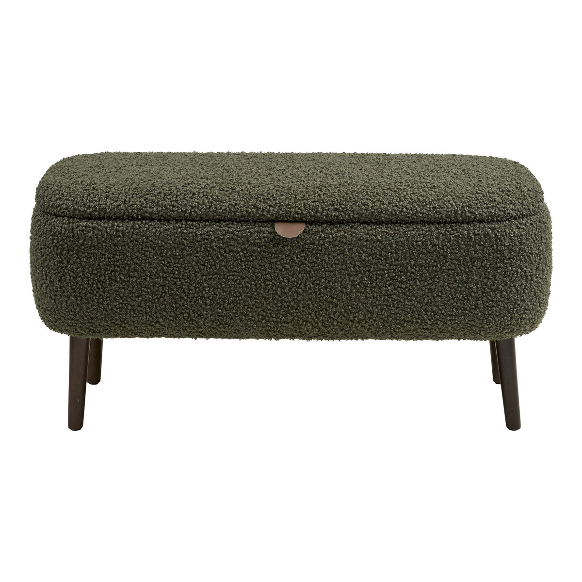 Zitbankje Harlow – teddystof, groen, 95x37x45 cm