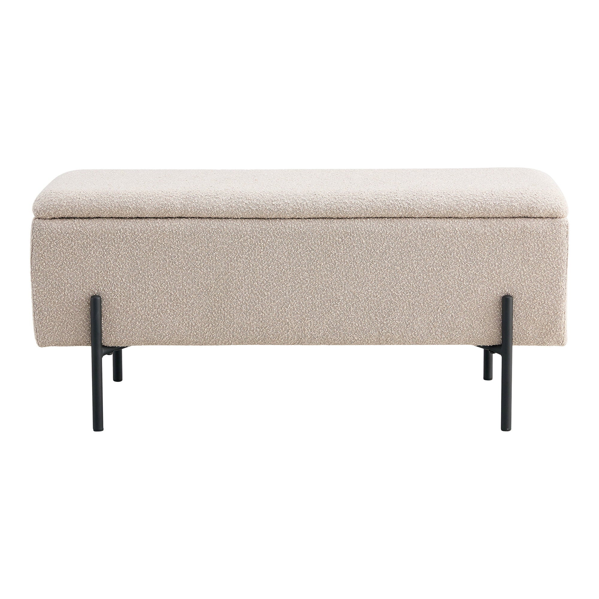 Watford Sitzbank mit Stauraum – Bouclé, Beige, 95x36,5x43 cm, HN1233