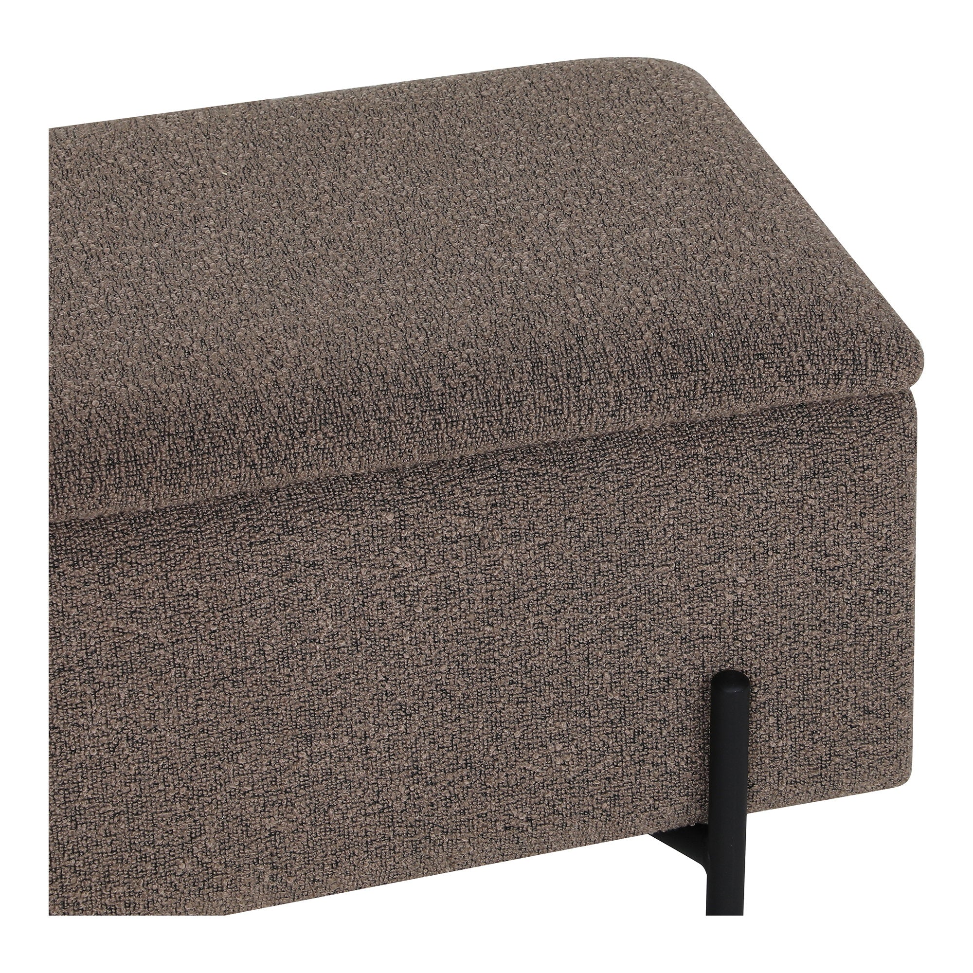 Watford Bench - Bench with storage, bouclé, brown 95x36,5x43 cm, HN1061