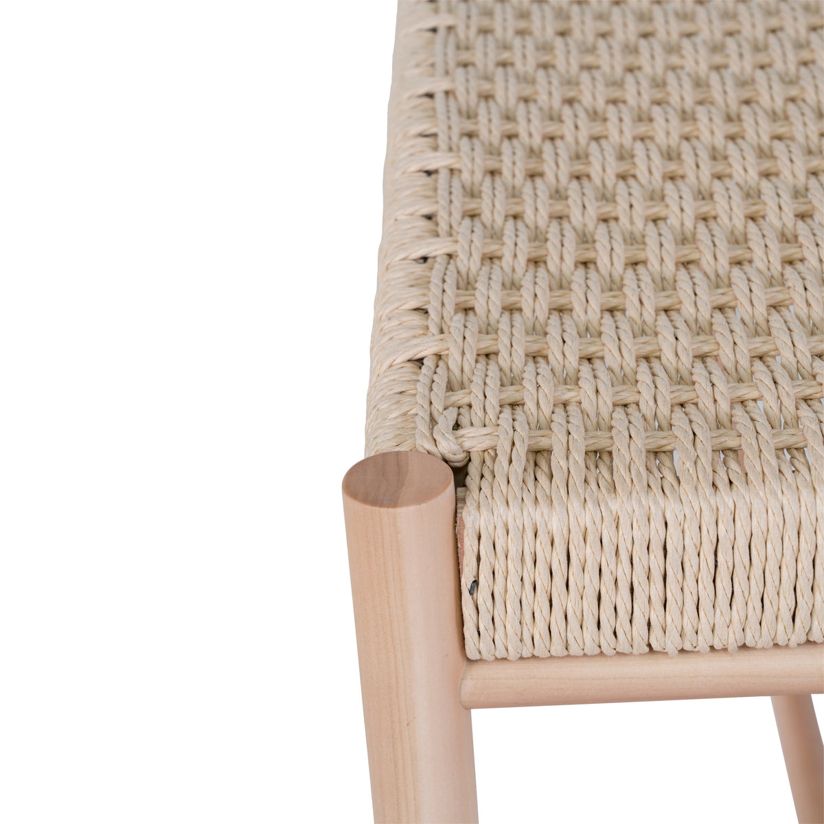 Zitbank Abano – populierenhout met vlechtwerk, naturel, 80x35x45 cm