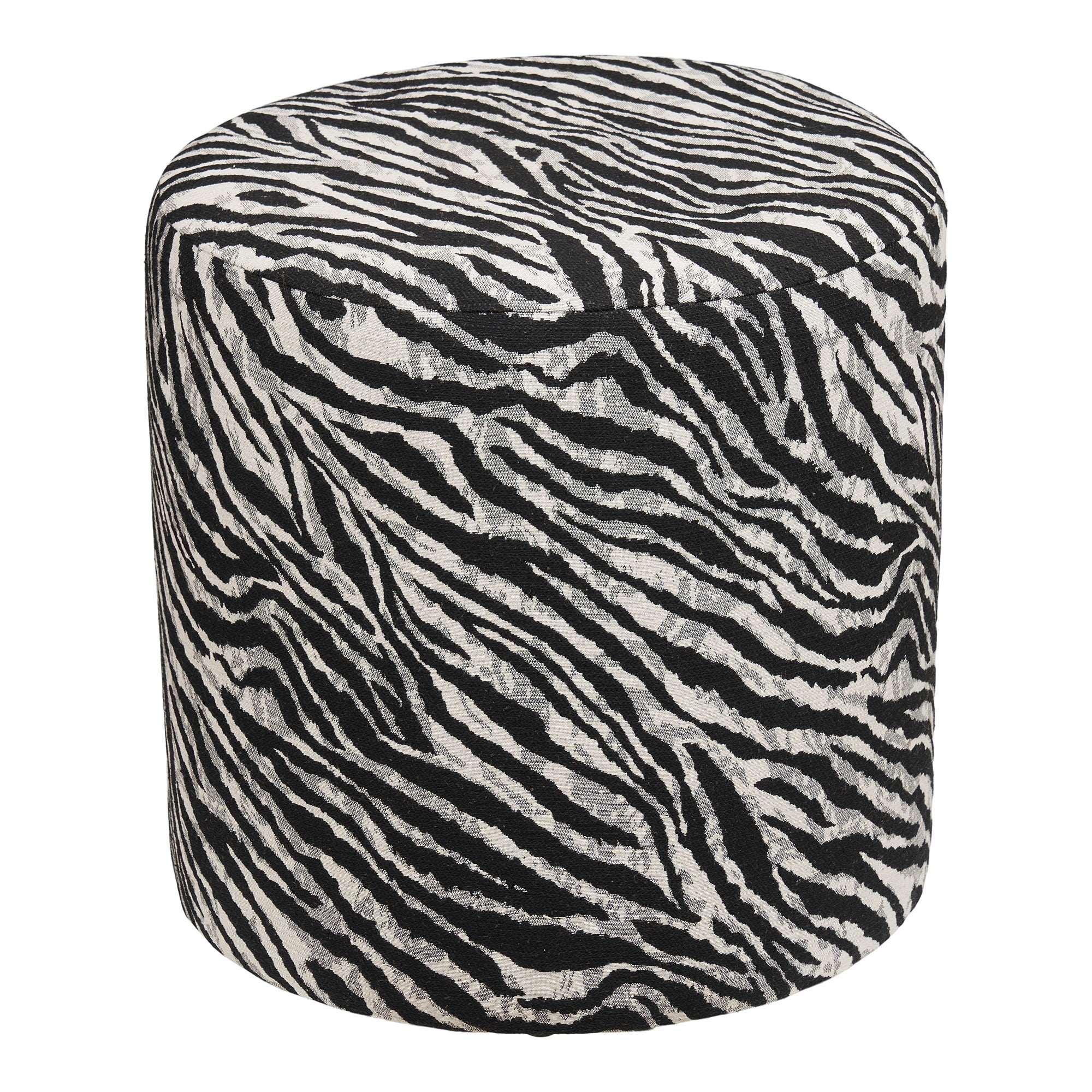 Kimberley Pouf - Sitzsack, Jacquard, schwarz/weiß ø40x40 cm, HN1096