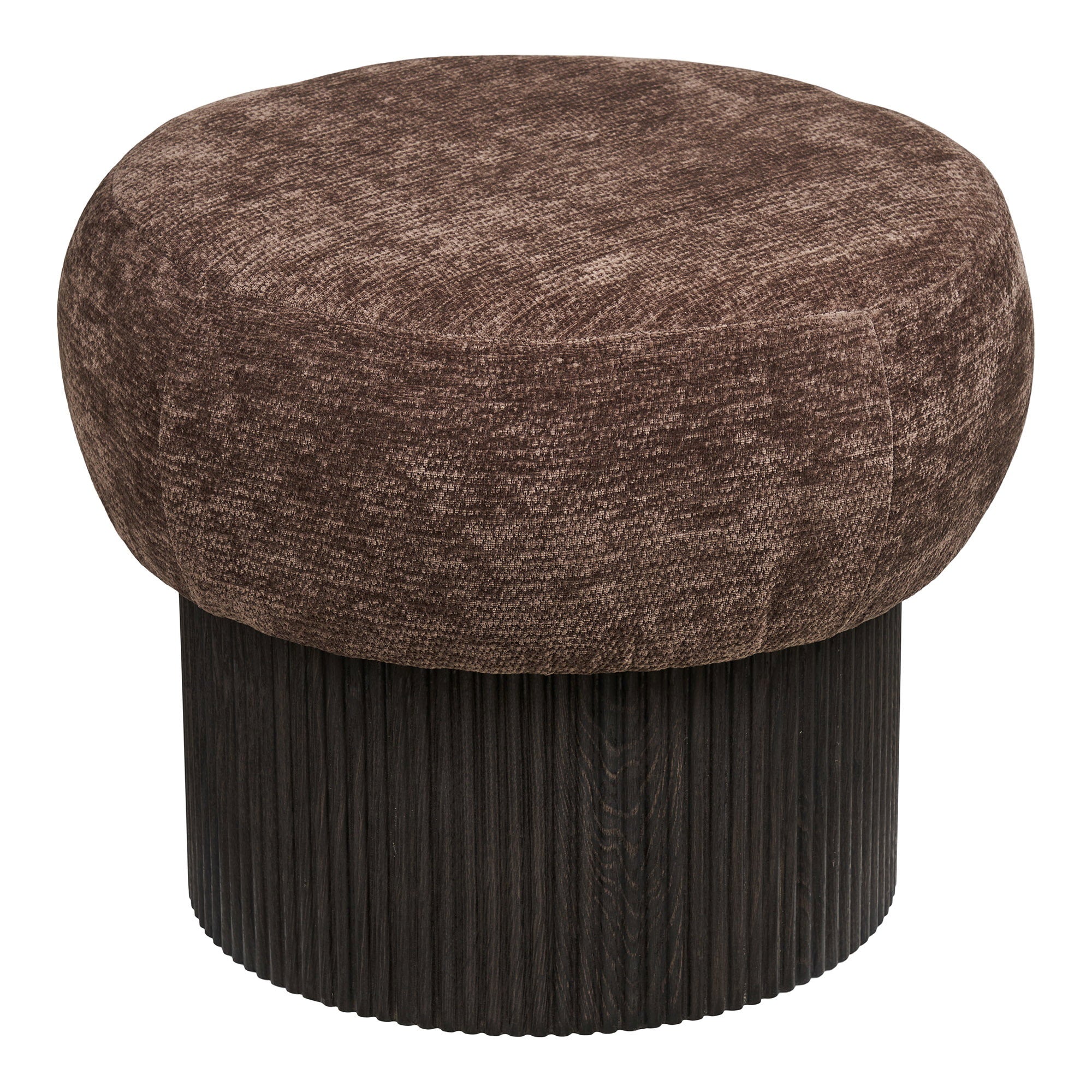 Christchurch Pouf - Pouf, Chenillebezug, dunkelbraun ø52x42 cm, HN1324