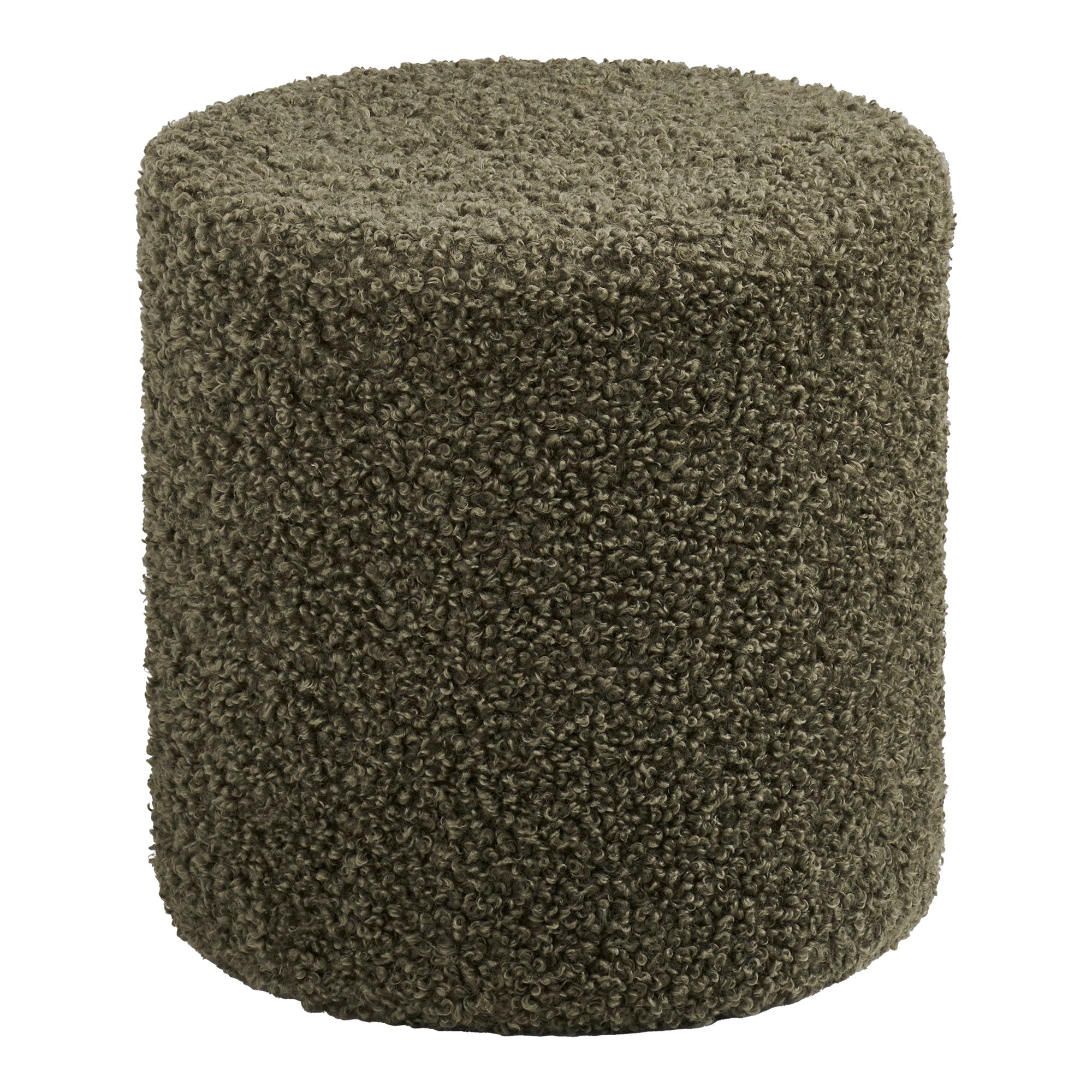 Ejby Pouf - Pouf, teddy, green ø34x36 cm, HN1301