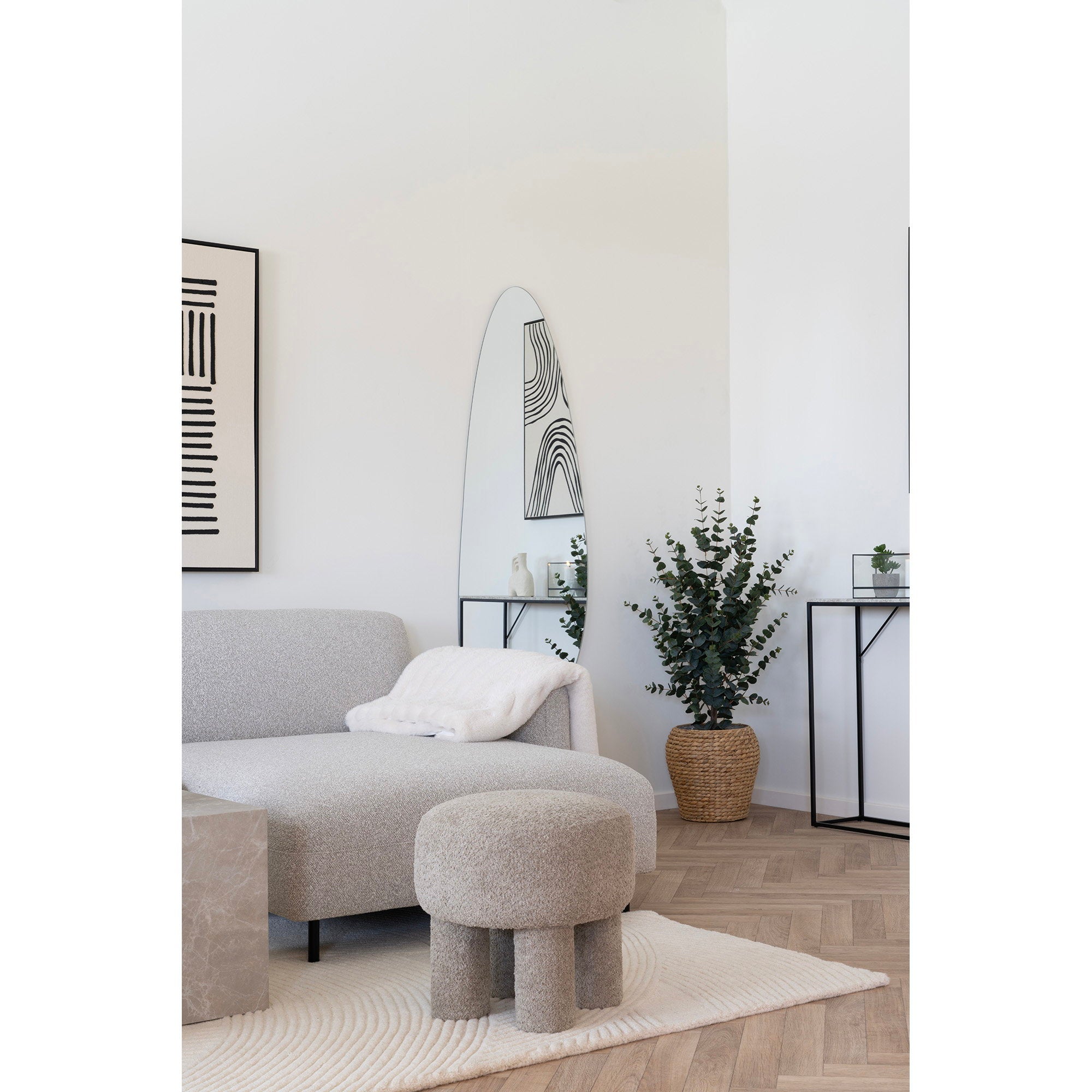Canberra Pouf - Pouf, hellgrau ø43x43 cm, HN1258