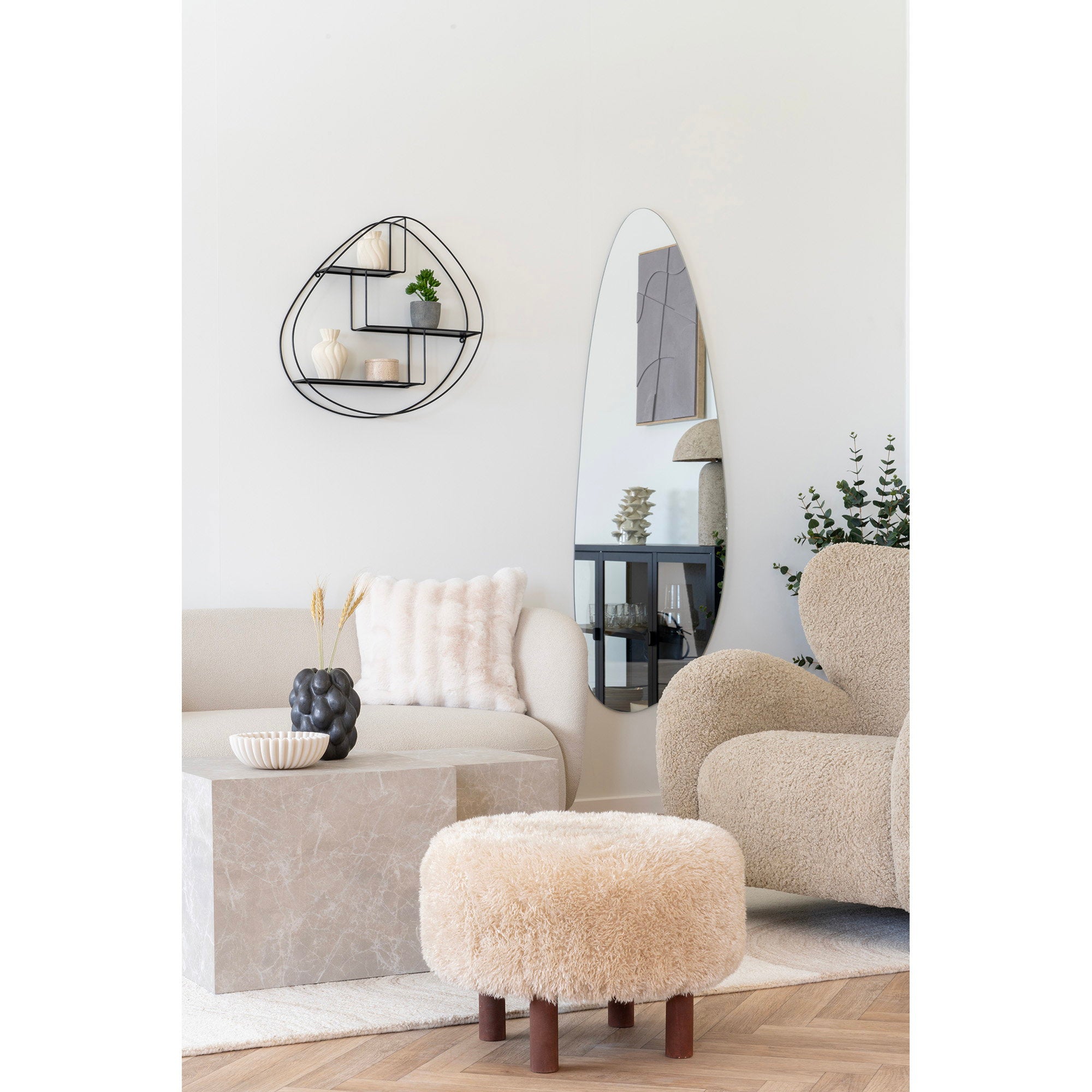 Inverness Pouf - Pouf, hellbraun ø50x36 cm, HN1260