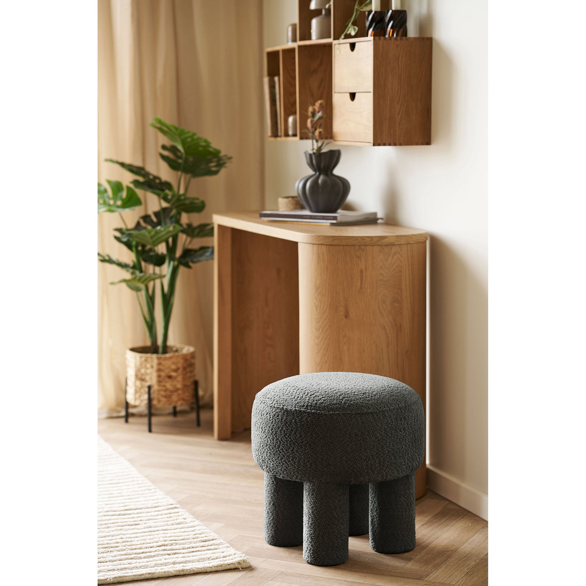 Canberra Pouf - Pouf, anthrazit ø43x43 cm, HN1312