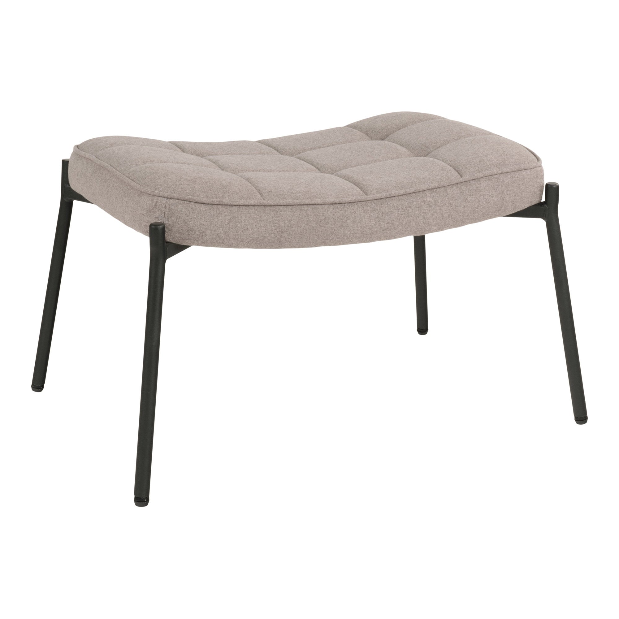 Hocker Glasgow – Polyester, Stein, schwarze Beine, 63×42,5×39 cm