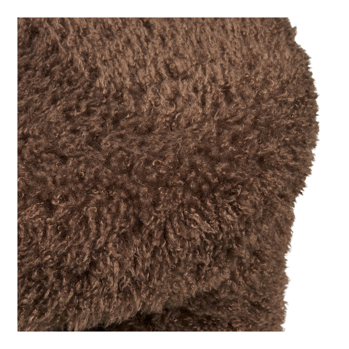 Poef Gisborne – polyester met schuim, bruin, ø42x38 cm