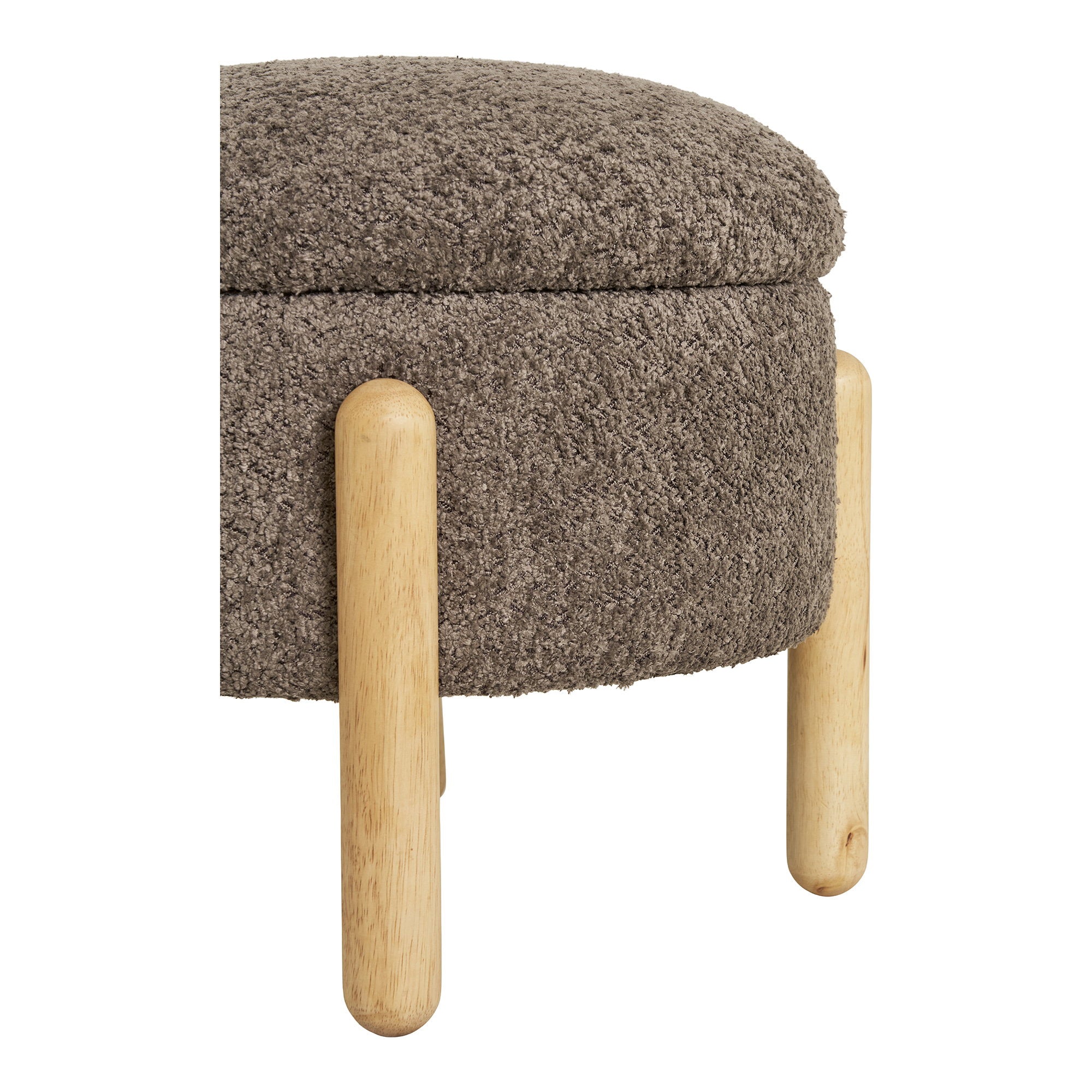 Medas Pouf - Pouf mit Stauraum, braun/natur ø45x36 cm, HN1237