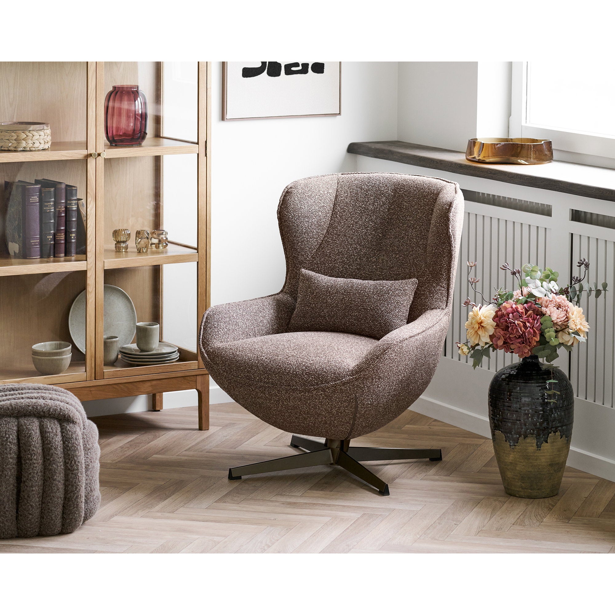 Napier Pouf - Hocker, braun 48x48x43 cm, HN1294