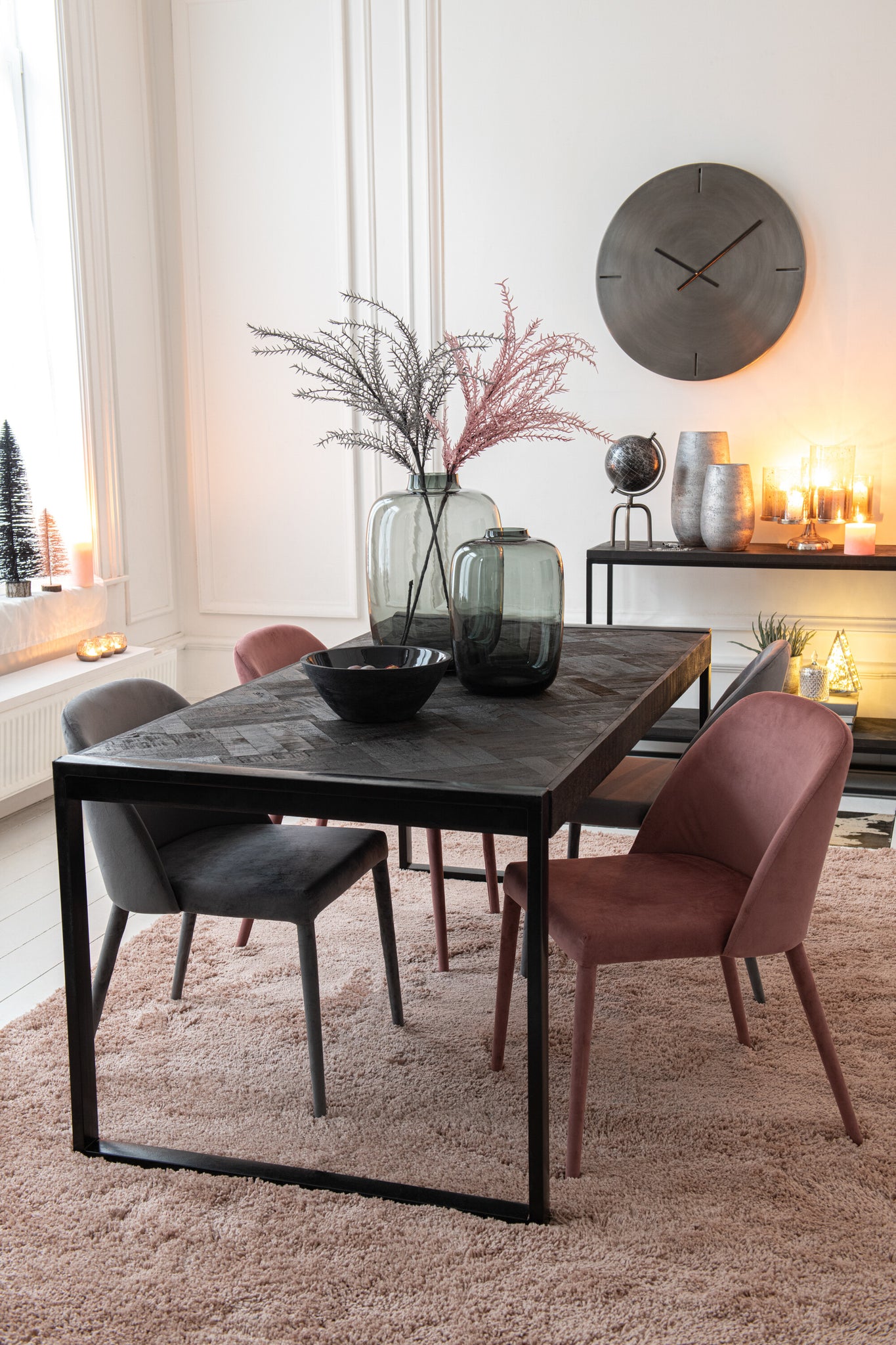 Chair Charlotte Textile/Metal Middle Grey