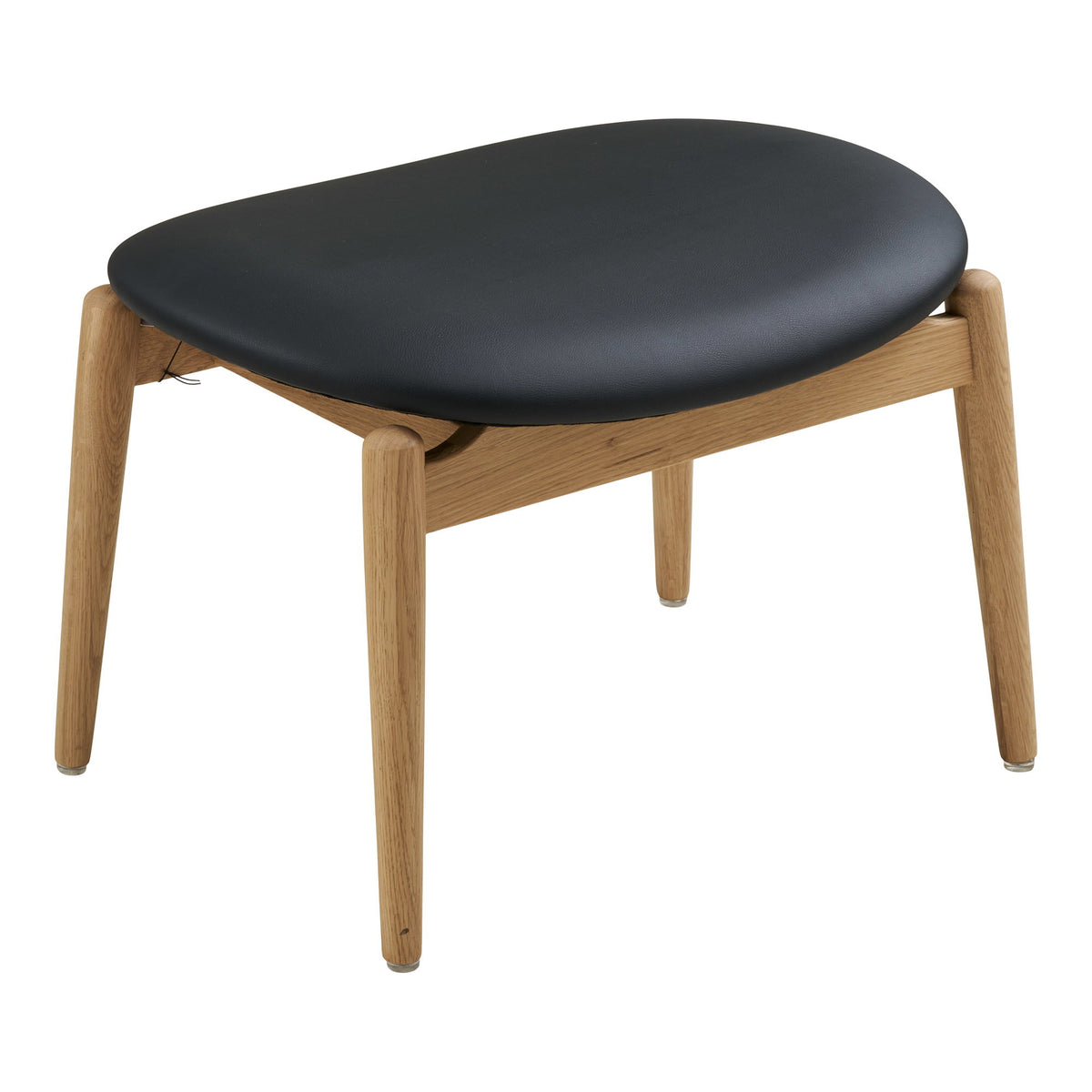 Voetenbank Olvera – eikenhout en PU, naturel met zwart, zithoogte 38 cm