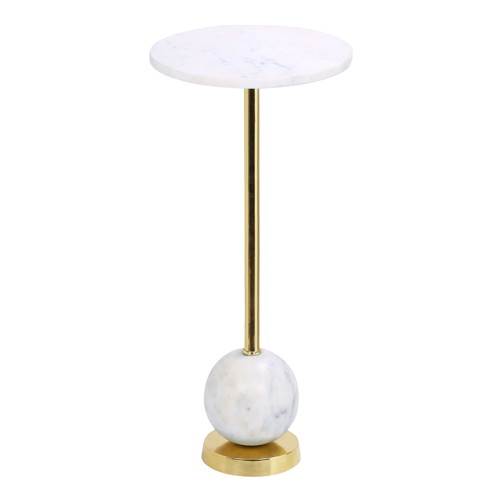Salo Beistelltisch - Beistelltisch aus Messing und Marmor ø25x54 cm